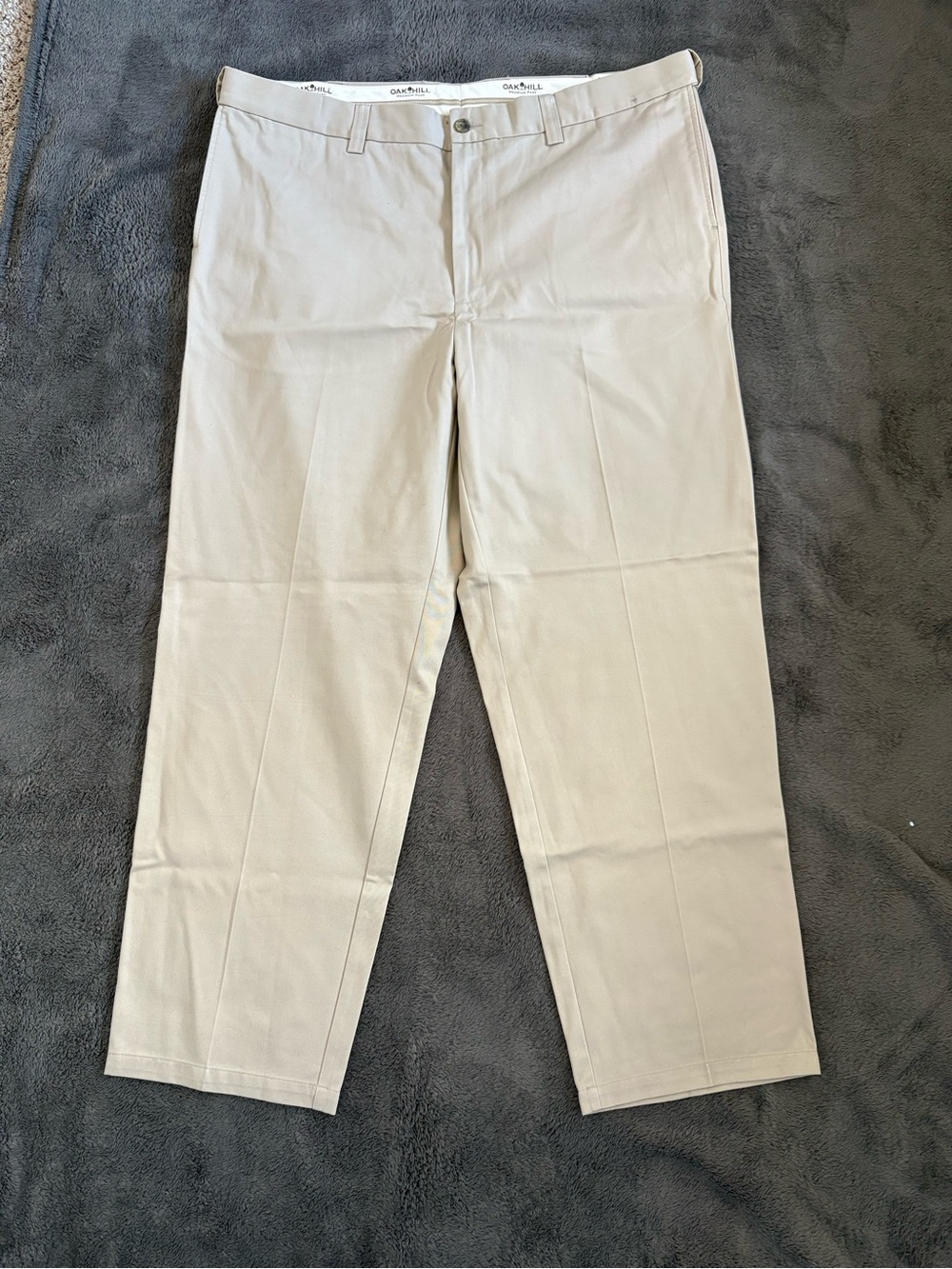 Men’s Beige Straight‑Fit Dress Pants